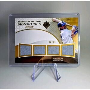 Robin Yount HOF 2009 Upper Deck Ultimate Collection Legendary Material 4 Jerseys